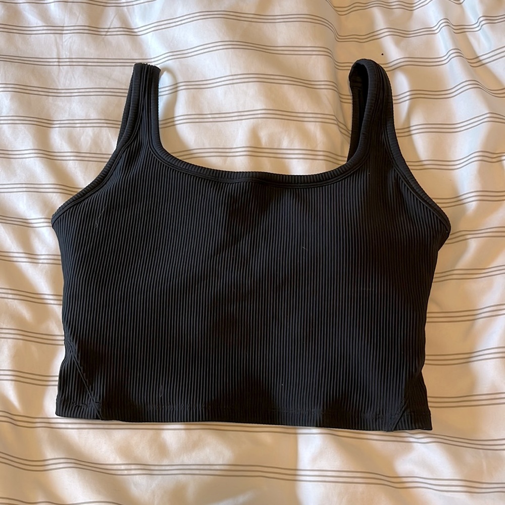 Black Cropped Cami Tank
